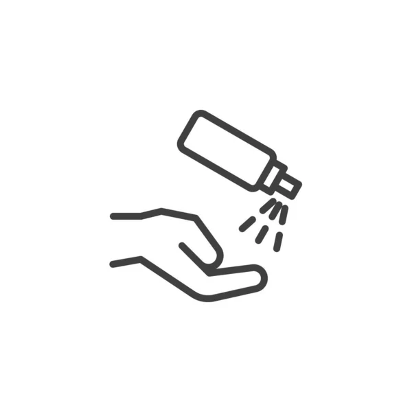 Антисептик Иконки Линии Рук Знак Стиля Мобильной Концепции Веб Дизайна — стоковый вектор