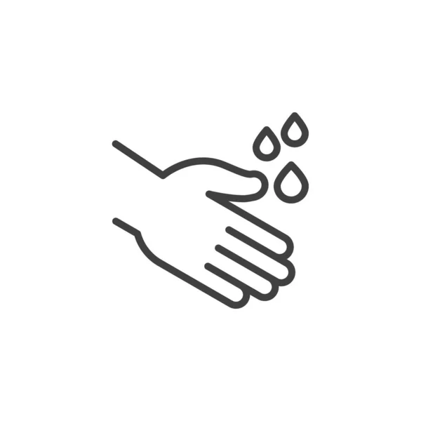 Ikona Mycia Rąk Liniowy Znak Stylu Dla Mobilnej Koncepcji Projektowania — Wektor stockowy