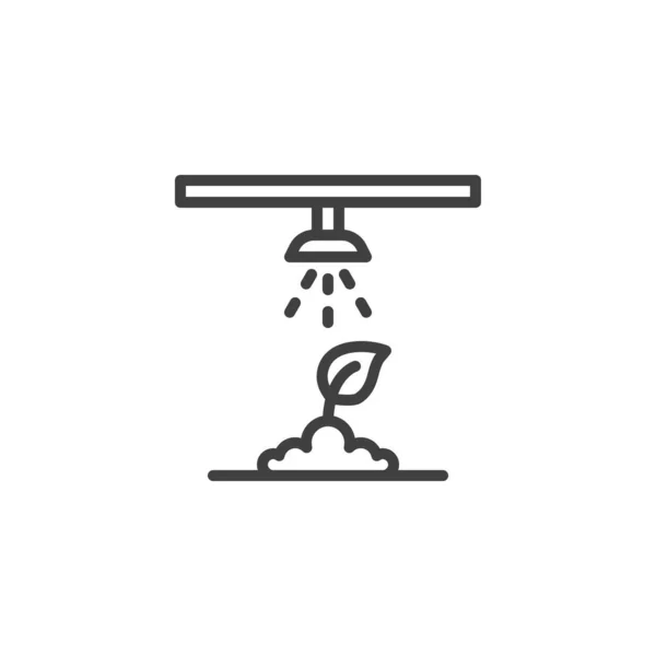 Automatic Sprinkler Watering Plant Line Icon Linear Style Sign Mobile — Stockvektor