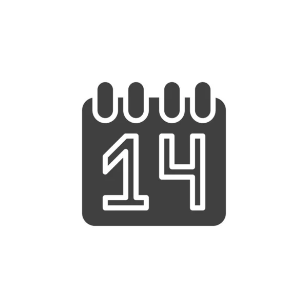 コロナウイルス14日間の隔離ベクターアイコン モバイルコンセプトとウェブデザインのための完全なフラット記号 カレンダー14日ページのグリフアイコン シンボル ロゴイラスト ベクトルグラフィックス — ストックベクタ