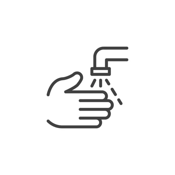 Lavez Icône Des Mains Signe Style Linéaire Pour Design Mobile — Image vectorielle