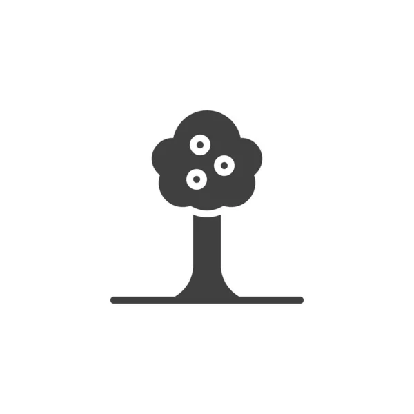 Ikona Wektora Drzewa Owocowego Wypełnione Płaski Znak Dla Koncepcji Mobilnej — Wektor stockowy