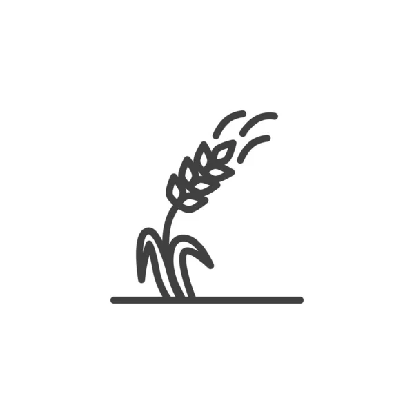 Ears Ripe Wheat Line Icon Linear Style Sign Mobile Concept — Stockvektor