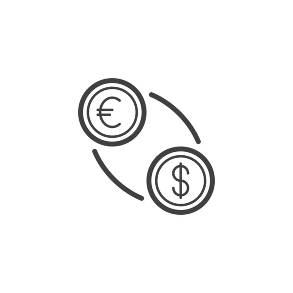 Euro Dollar Wisselkoers Pictogram Lineair Stijlteken Voor Mobiel Concept Webdesign — Stockvector