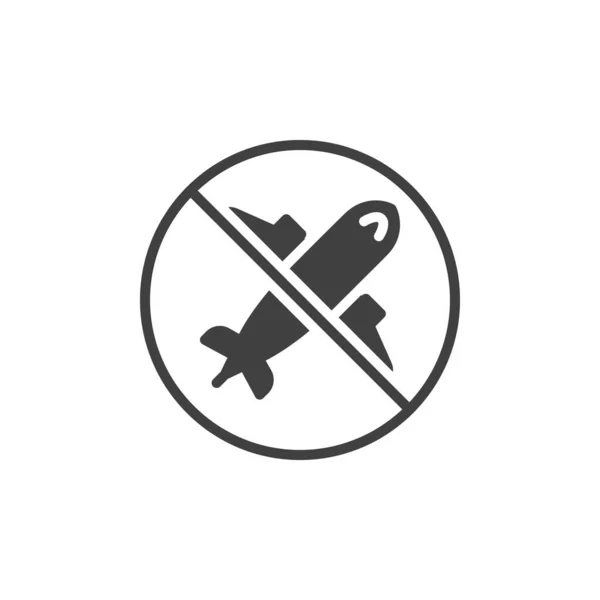コロナウイルスのパンデミック抑制ベクターのアイコン モバイルコンセプトとウェブデザインのための完全なフラット記号 飛行禁止グリフアイコン シンボル ロゴイラスト ベクトルグラフィックス — ストックベクタ