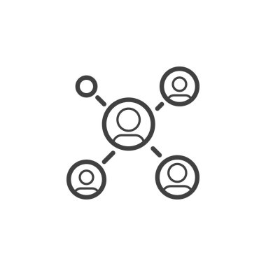 Millet, iletişim hattı ikonu. Mobil konsept ve web tasarımı için topluluk doğrusal stil işareti. İnsanlar ağ bağlantısı ana hatları vektör simgesi. Sembol, logo çizimi. Vektör grafikleri