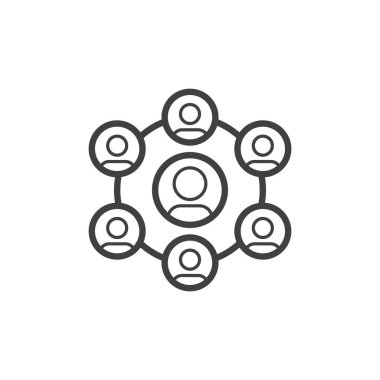 Millet, iletişim hattı ikonu. Mobil konsept ve web tasarımı için doğrusal biçim işareti. Kullanıcı ağı bağlantı ana hatları vektör simgesi. Sembol, logo çizimi. Vektör grafikleri