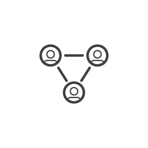 コミュニティラインのアイコン モバイルコンセプトとウェブデザインのためのリニアスタイルのサイン 人々ネットワーク接続アウトラインベクトルアイコン シンボル ロゴイラスト ベクトルグラフィックス — ストックベクタ