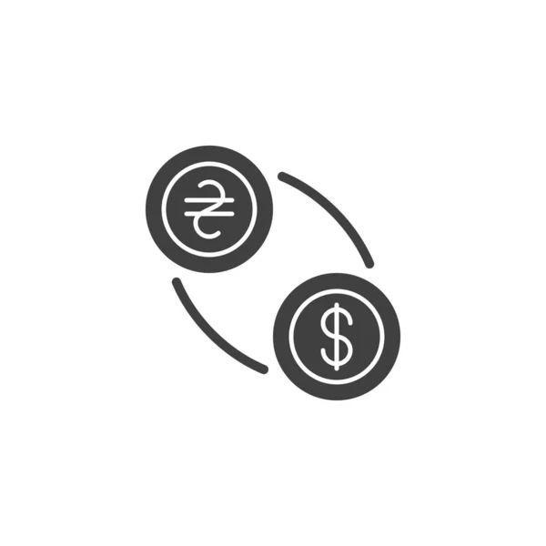 Hryvnia Icône Vectorielle Change Dollar Panneau Plat Rempli Pour Concept — Image vectorielle