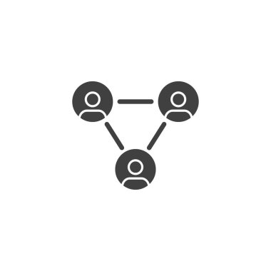 Topluluk vektör simgesi. Mobil konsept ve web tasarımı için düz tabela. İnsanlar ağ bağlantısı simgesi. Sembol, logo çizimi. Vektör grafikleri