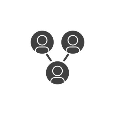 Topluluk vektör simgesi. İnsanlar mobil konsept ve web tasarımı için düz tabela doldurdu. Organizasyon grubu sembolü. Sembol, logo çizimi. Vektör grafikleri