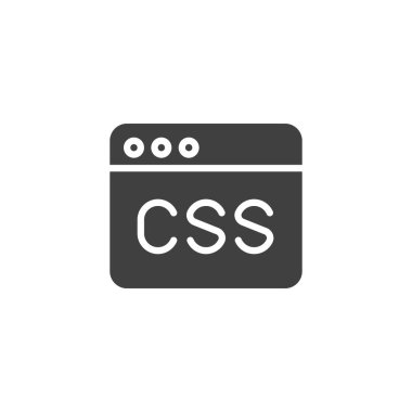 Css, Web sitesi geliştirme vektör simgesi. Mobil konsept ve web tasarımı için düz tabela. Programlama ve kodlama simgesi. Sembol, logo çizimi. Vektör grafikleri