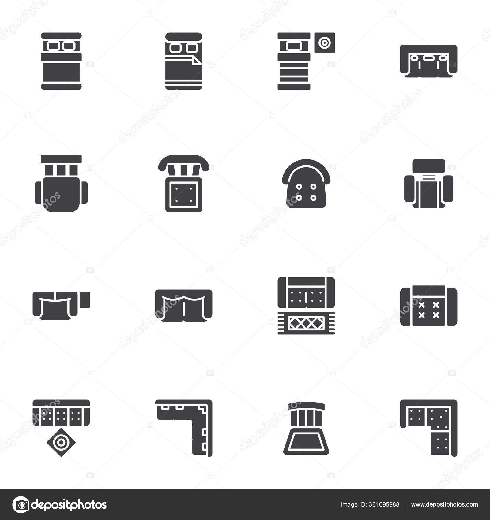 Home Furniture Top View Vector Icons Set Modern Solid Symbol Stock Vector Image by ©avicons
