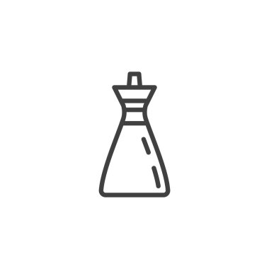 Soya sosu şişesi çizgisi ikonu. Mobil konsept ve web tasarımı için doğrusal biçim işareti. Yapılandırma camı ana hatlı vektör simgesi. Sembol, logo çizimi. Vektör grafikleri