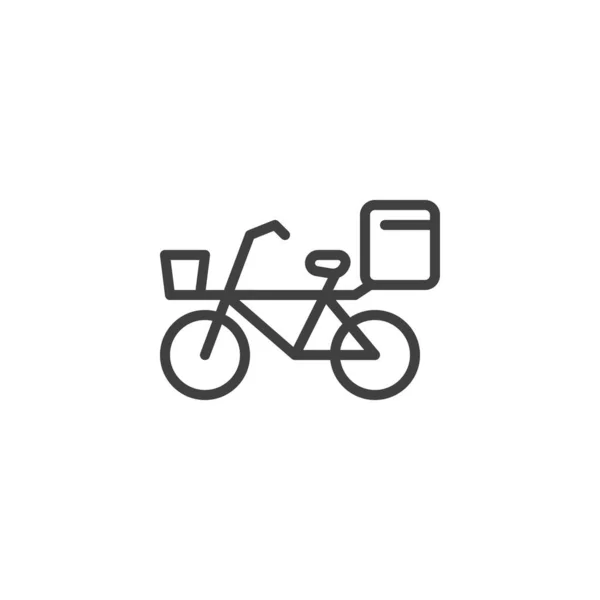 自転車配送サービスラインアイコン モバイルコンセプトとウェブデザインのためのリニアスタイルのサイン 配達自転車のアウトラインベクトルアイコン シンボル ロゴイラスト ベクトルグラフィックス — ストックベクタ