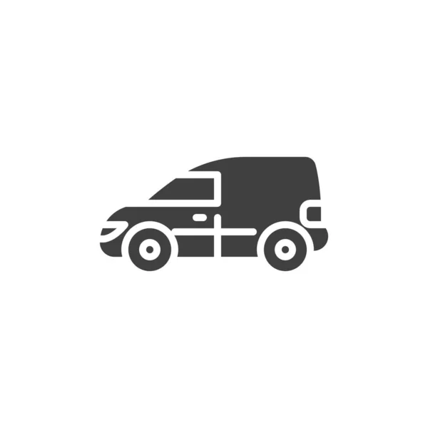 交付面包车矢量图标 填写了移动概念和网页设计的平面标志 送货车服务标志标志 标识插图 矢量图形 — 图库矢量图片