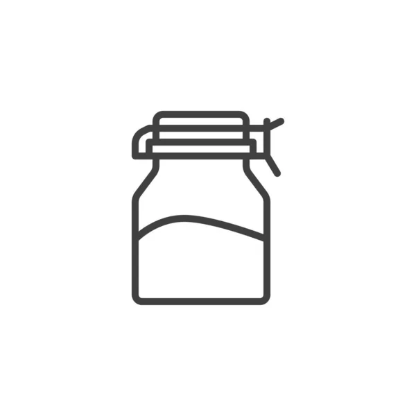 香料玻璃瓶线图标 调料瓶线性风格标志 用于移动概念和网页设计 梅森罐子轮廓矢量图标 标识插图 矢量图形 — 图库矢量图片