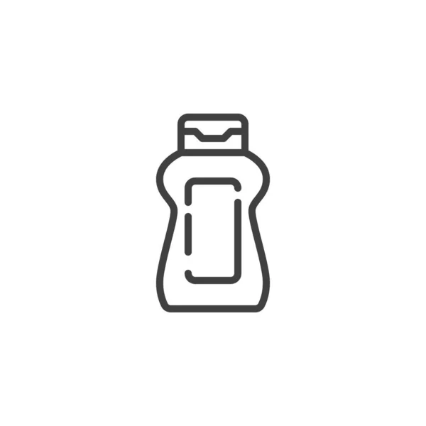 Mayo Sauce Bottle Line Icon Condiment Jar Linear Style Sign — Stock Vector