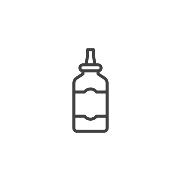 Icono Línea Botella Mostaza Exprimida Signo Estilo Lineal Para Concepto — Vector de stock