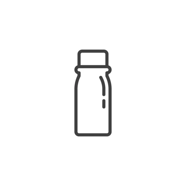 塑料酸奶瓶子线图标 移动概念和网页设计的线性风格标志 奶瓶轮廓矢量图标 标识插图 矢量图形 — 图库矢量图片