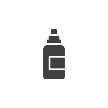 Hardal Şişe Vektör ikonu. Mobil konsept ve web tasarımı için düz tabela. Mayo sıkma şişe kabartma ikonu. Sembol, logo çizimi. Vektör grafikleri
