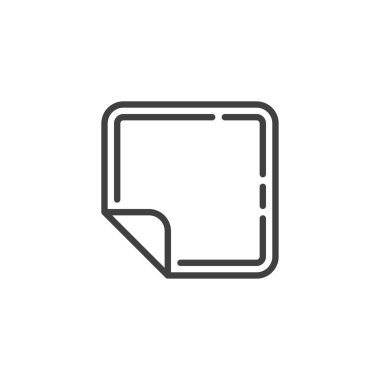 Boş tanıtım etiketi çizgisi simgesi. Mobil konsept ve web tasarımı için etiket doğrusal işareti. Amblem etiketi taslak vektör simgesi. Sembol, logo çizimi. Vektör grafikleri