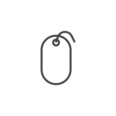 Boş fiyat etiketi simgesi. Mobil konsept ve web tasarımı için doğrusal biçim işareti. Price rozeti vektör simgesini özetliyor. Sembol, logo çizimi. Vektör grafikleri