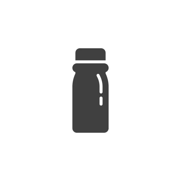 プラスチックヨーグルトボトルベクトルアイコン モバイルコンセプトとウェブデザインのための完全なフラット記号 ミルクボトルのグリフアイコン シンボル ロゴイラスト ベクトルグラフィックス — ストックベクタ