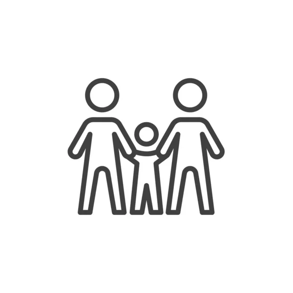 ファミリーラインアイコン モバイルコンセプトとウェブデザインのためのリニアスタイルのサイン 親と赤ちゃんの手の輪郭ベクトルアイコンを保持 親のシンボル ロゴイラスト ベクトルグラフィックス — ストックベクタ