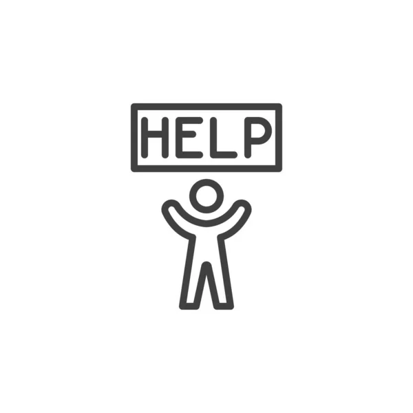 Man Help Sign Line Icon Lineares Stilschild Für Mobiles Konzept — Stockvektor