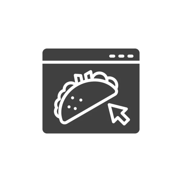 Online Tacos Order Vector Icon 멕시코의 서비스는 모바일 디자인을 사인을 — 스톡 벡터