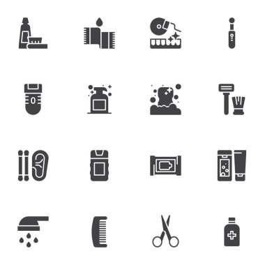 Kişisel Hijyen vektör simgeleri ayarlandı