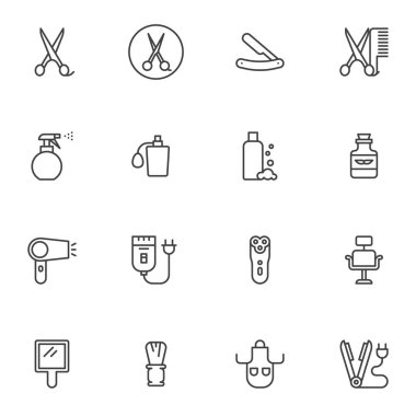 Berber dükkanı simgeleri ayarlandı