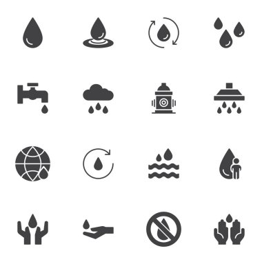 Su damlası vektör simgeleri ayarlandı