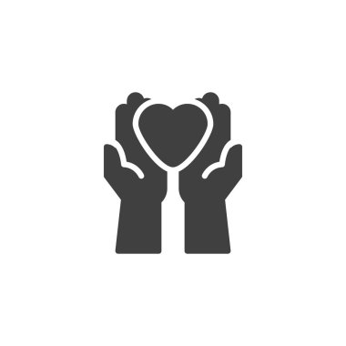 Eller kalp bağış vektörü simgesi