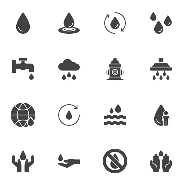 Conjunto de ícones vetoriais gota de água — Vetor de Stock