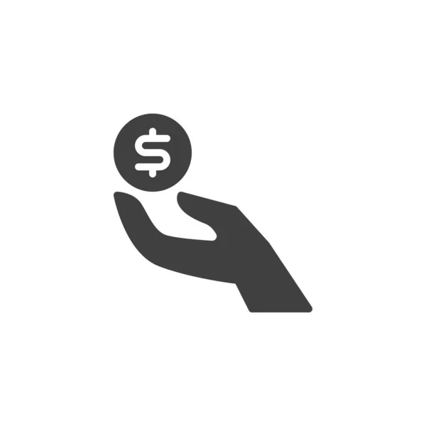 Geld donatie hand vector pictogram — Stockvector