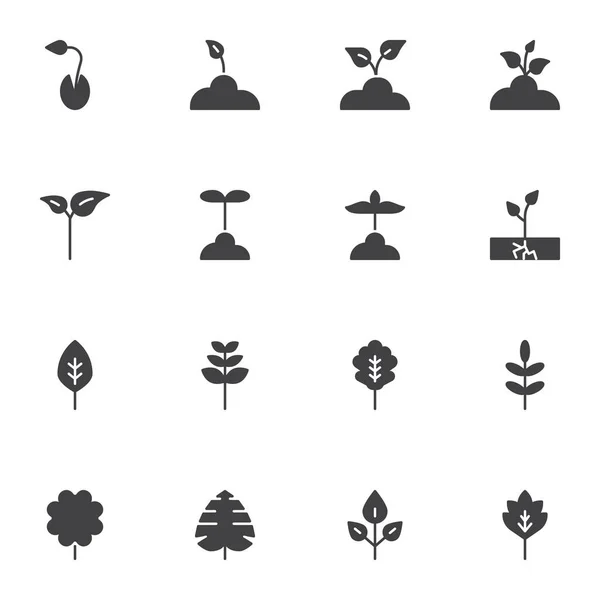 Pflanzen Sämling Vektor Symbole gesetzt — Stockvektor