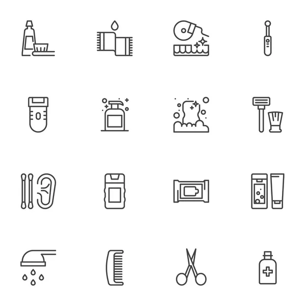 Ensemble d'icônes de ligne Hygiène personnelle — Image vectorielle