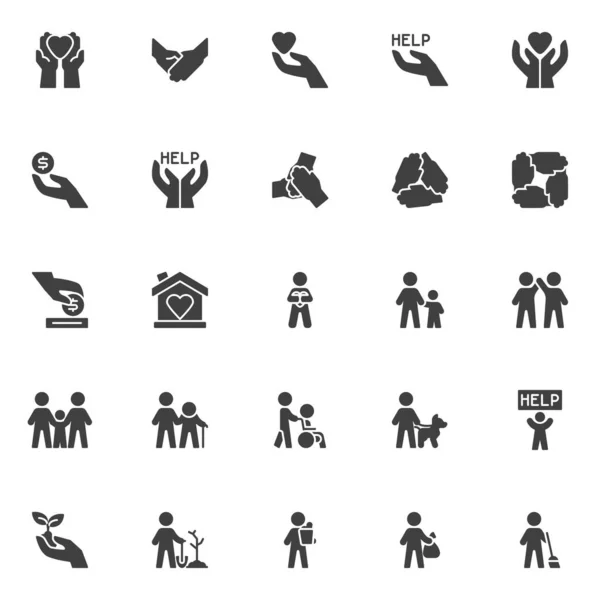 Zbiór ikon wektorów wolontariatu — Wektor stockowy