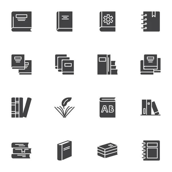 Librería libros vector iconos conjunto — Archivo Imágenes Vectoriales