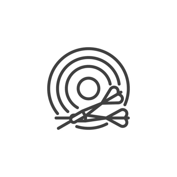 Dardo flechas tablero línea icono — Vector de stock