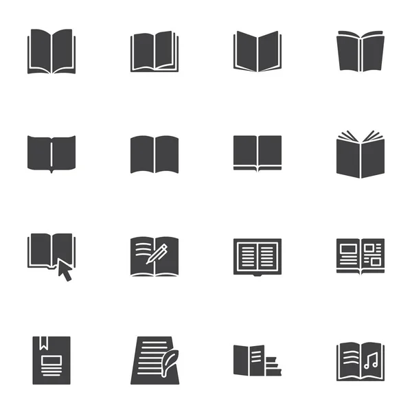 Livre lecture vectoriel icônes ensemble — Image vectorielle