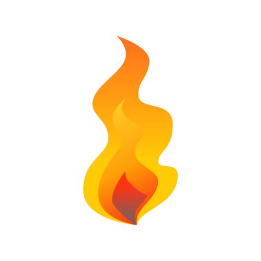 Flaming bonfire colorful pictogram isolated on white. Symbol, logo illustration. Flat style design. Fire flame colorful graphics clipart