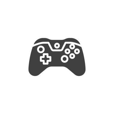 Gamepad denetleyici vektör simgesi. Mobil konsept ve web tasarımı için düz tabela. Konsol oyun kontrol simgesi simgesi. Sembol, logo çizimi. Vektör grafikleri