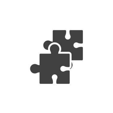 Yapboz yapboz vektör simgesi. Mobil konsept ve web tasarımı için düz tabela. Yapboz parçaları simgesi. Sembol, logo çizimi. Vektör grafikleri