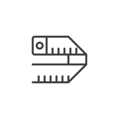 Şerit çizgisi simgesi ölçülüyor. Mobil konsept ve web tasarımı için doğrusal biçim işareti. Taslak vektör simgesi. Sembol, logo çizimi. Vektör grafikleri