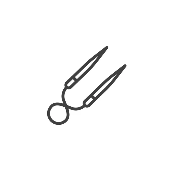 針の線のアイコンを編む モバイルコンセプトとウェブデザインのためのリニアスタイルのサイン アウトラインベクトルアイコンを編むための針 シンボル ロゴイラスト ベクトルグラフィックス — ストックベクタ