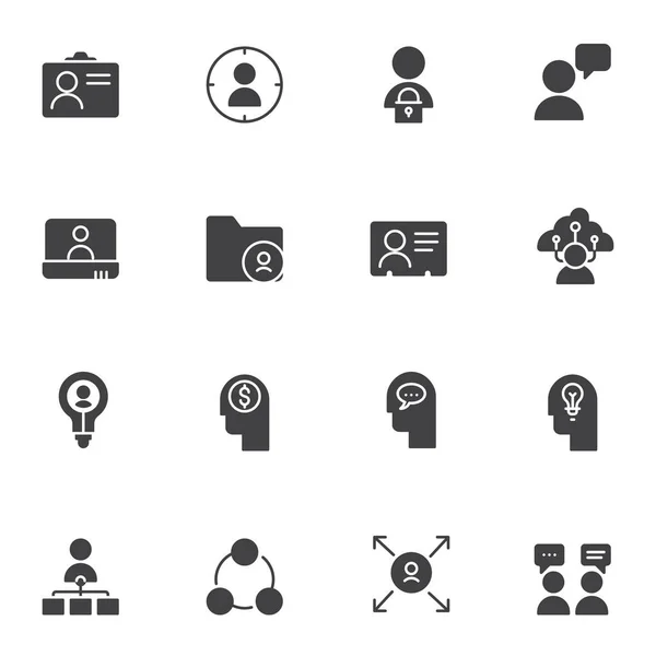 Business Management Vektor Icons Set Moderne Solide Symbolsammlung Gefülltes Piktogrammpaket — Stockvektor
