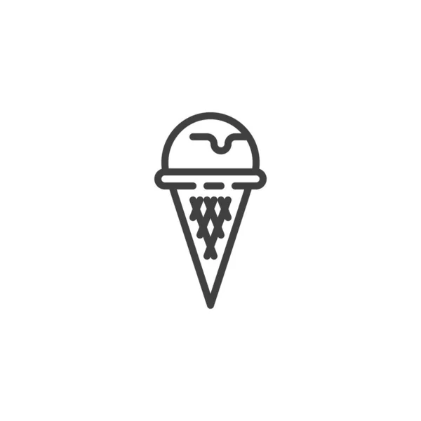 Icono Línea Helado Helado Helado Signo Estilo Lineal Para Concepto — Archivo Imágenes Vectoriales